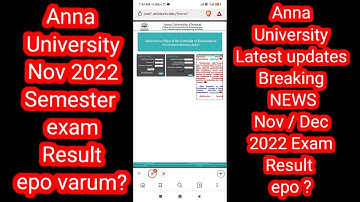 Anna University Nov 2022 Semester exam Result process  Breaking NEWS