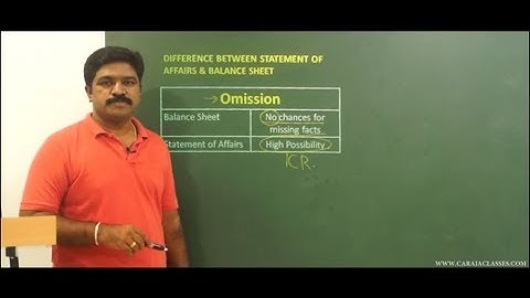 Difference between Balance Sheet and Statement of Affairs