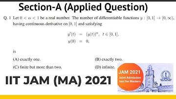IIT JAM MATHS 2021 || #SOLUTION(Q_1) || DIFFERENTIAL EQUATION || #IIT JAM