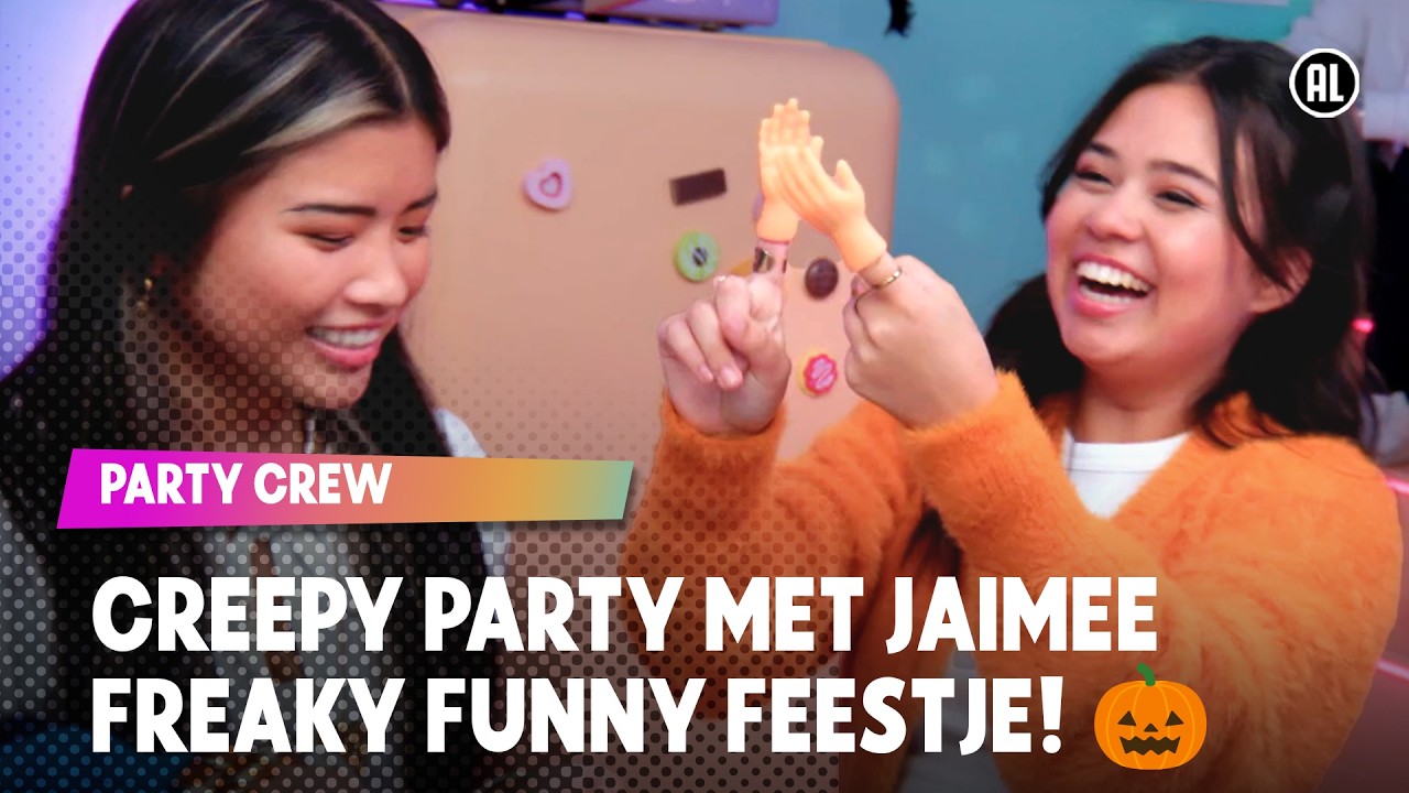 🎃 CREEPY PARTY MET JAIMEE (BRUGKLAS)  👻 STUDIO VERVLOEKT & HALLOWEEN HANDS! | Party Crew S2 #4