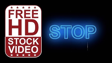 Free Stock Videos – animated text “stop” with blue neon effect seamless loop animation