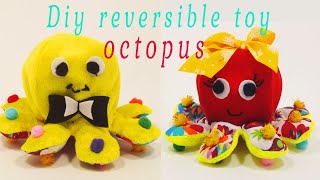 Diy reversible toy OCTOPUS/Осьминог-перевертыш из остатков ткани своими руками