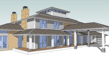 Hip House Presentation.  How to make a hip roof using SketchUp and TreblD (Part 2)