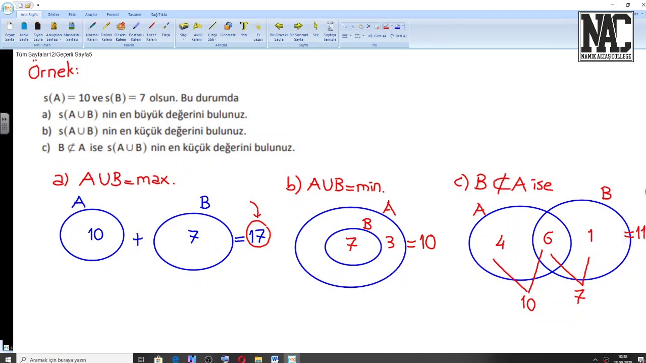 9 sınıf kümeler 6 ÜSTÜN - YouTube