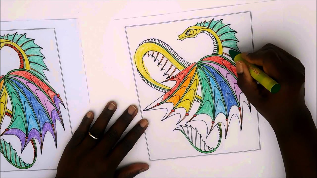 Rainbow dragon!!! - Coloring - YouTube