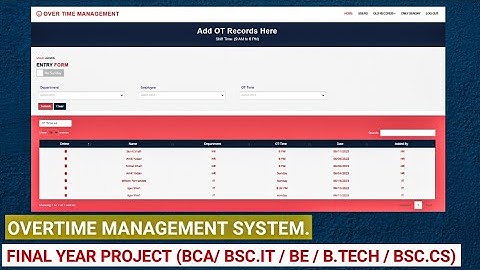 C# Projects | Overtime Management System in ASP.NET C# & MSSQL | ASP.Net C# Project