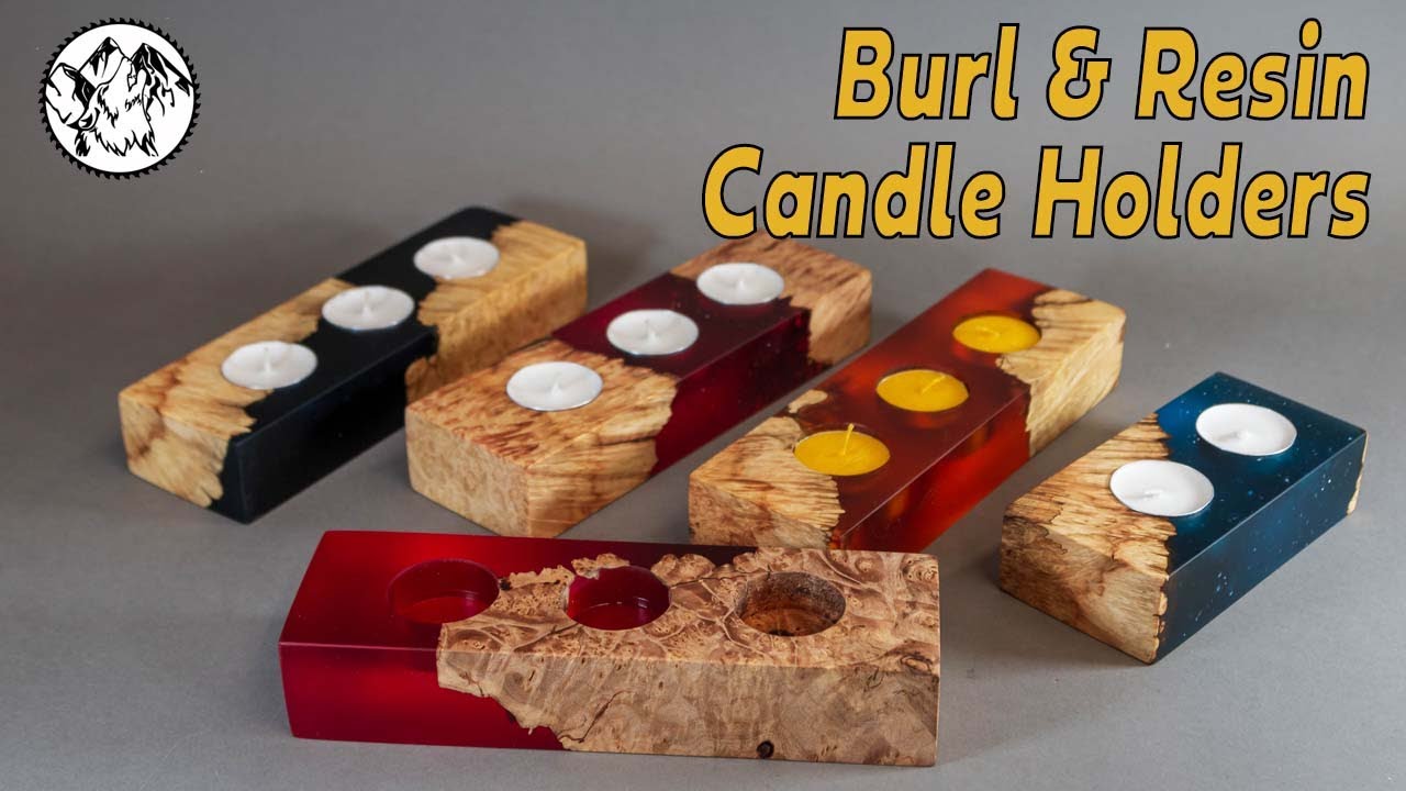 Woodworking Burl & Resin Candle Holder (For Sale) YouTube