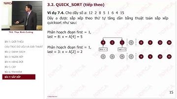 Sắp xếp Quick sort - Cấu Trúc Dữ Liệu Và Giải Thuật (ThS Thạc Bình Cường) #55 | E-Learning