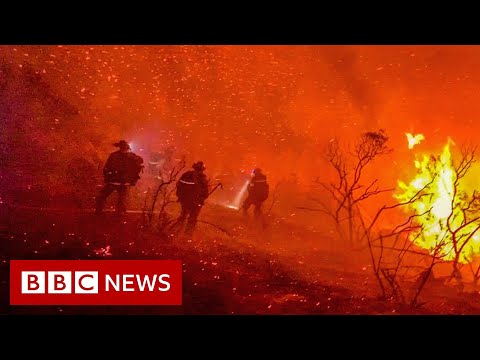 Wildfires burn through record area in California as blazes continue to spread - BBC News