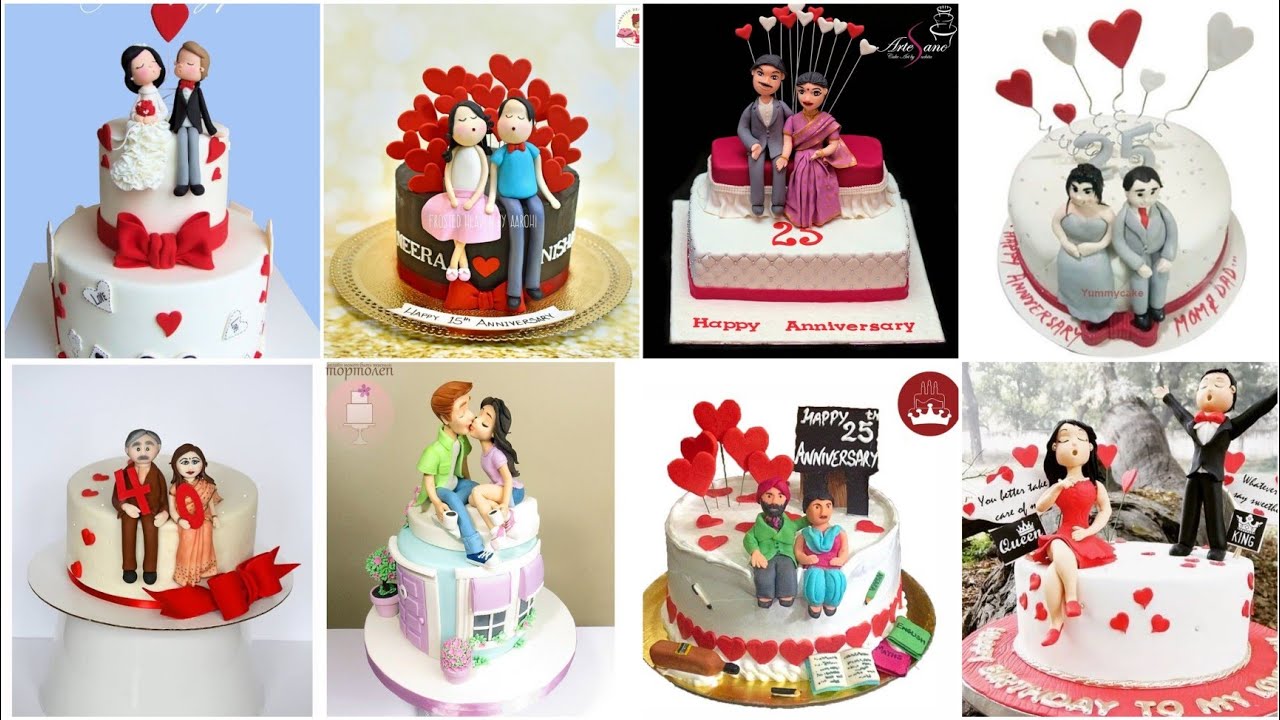 New Anniversary cake design/ Wedding Anniversary cake design for cute ...