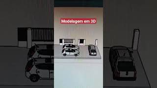 Calçada em 3D tecnologia modelagem3d carros concreto