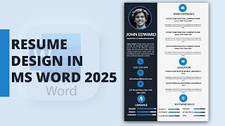 💼 Create a Job-Winning Resume in MS Word 2025 🚀 | Pro CV Design Guide