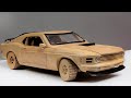 Wood Carving - Ford Mustang Boss 302 (1970) - ASMR Woodworking, DIY Car Model by Awesome Woodcraft