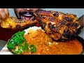 OH NO! FULL GOAT HEAD CURRY WITH RICE EATING SHOW|#HungryPiran