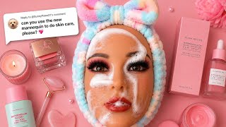 Asmr Relaxing spa skincare on mannequin ( no talking makeover )