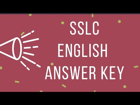 SSLC ENGLISH ANSWER KEY