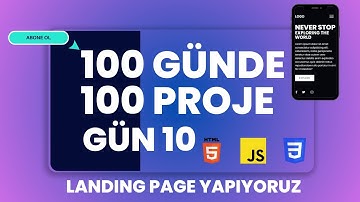 100 Günde 100 Proje İle Web Programlama Öğreniyoruz - 10.Gün - Landing Page #html #css #js