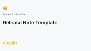 Release Note Template