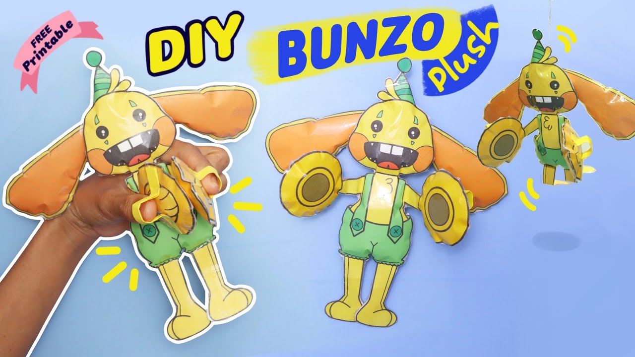 How to Make a Bunzo Bunny Paper Plush (Free Printable Crafts