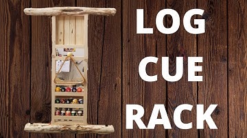 Log Cue rack custom built for a log pool table