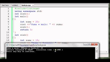 Tutorial C++ 11 - Zmienne lokalne i globalne
