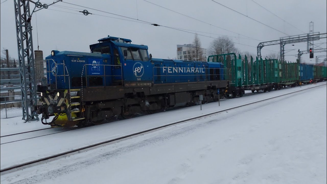 Fenniarail Oy tavarajuna Kouvola lajittelu – Heinola 24.1.2026