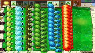 Plants vs Zombies  Peashooter, gatling pea, snow pea, fume shroom vs Gargantuar