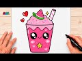 How to Draw a Cute Kawaii Milkshake????| Easy Drawing for Kids & Beginners