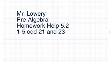 Mr. Lowery - Pre-Algebra - 5.2 Homework Help - Solving Equations with Variables on Each Side