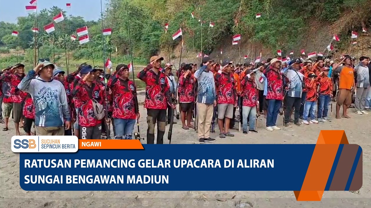 Ratusan Pemancing Gelar Upacara di Aliran Sungai Bengawan Madiun - NGAWI