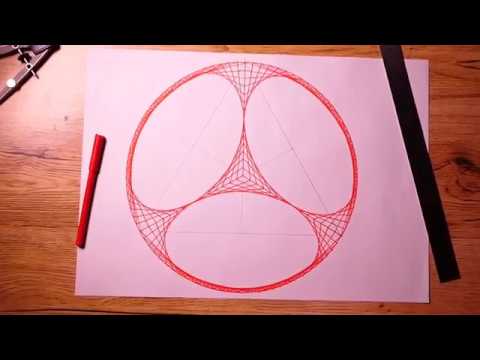 How To Draw Equilateral 3D Triangle Inside The Circle | Spirogragh Pattern | Geometric Tutorial