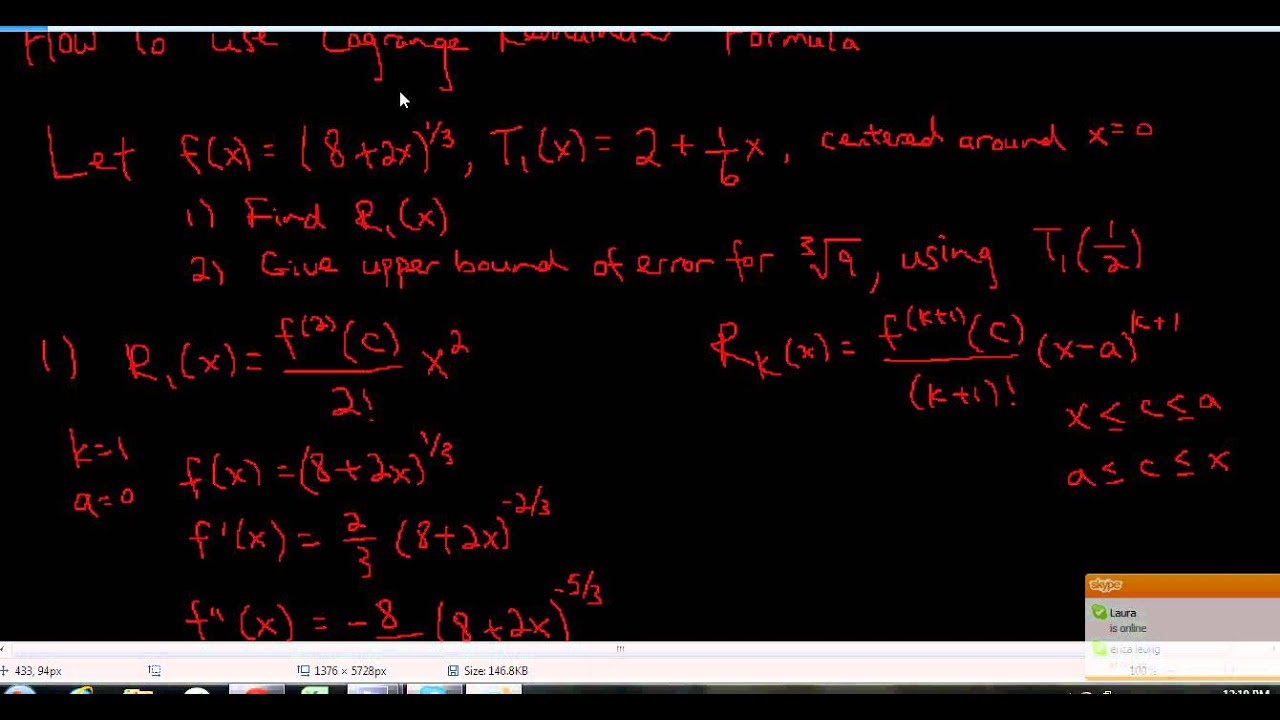 8 how to use lagrange remainder formula youtube lagrange form of the remainder calculator