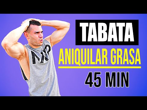 Rutina TABATA 45 MINUTOS para ADELGAZAR y QUEMAR GRASA RÁPIDO 🔥 TABATA HIIT (En Casa) BAJAR de PESO