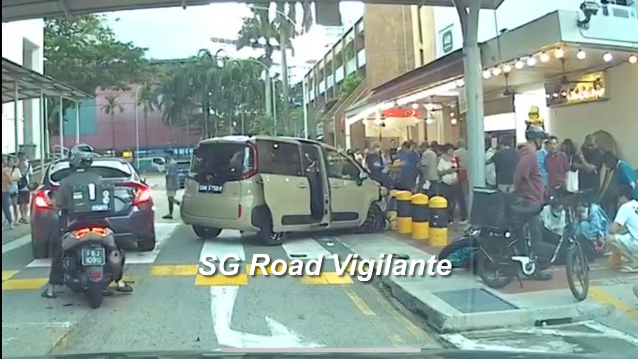 Woman, 83, allegedly crashes car into motorcyclist & bollards