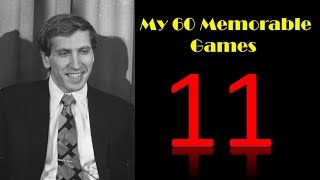 My 60 Memorable Games - 11Fischer,Robert James - Benko,Pal C, Candidates Tournament 1959  B57, 1-0