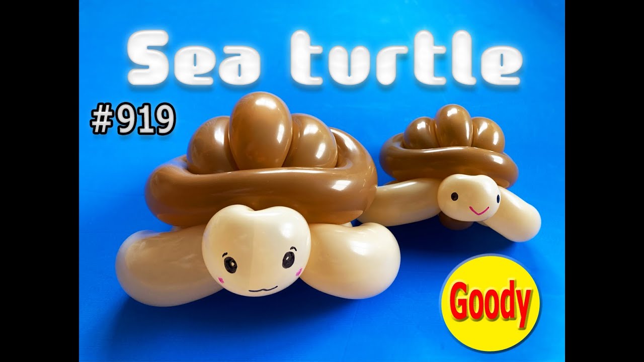 デッドストック フラッフィバルーン　カメ sea turtle】海亀 💦 ウミガメ事件 🐢 Sea turtle balloon tutorial