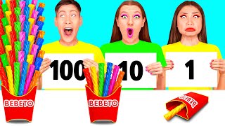 100 Layers of Food Challenge | Crazy Hacks and Recipes by HAHANOM Challenge