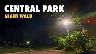 Central Park Night Walk on Lamp-Lit Paths | NYC Night Walk 4K, No Talking