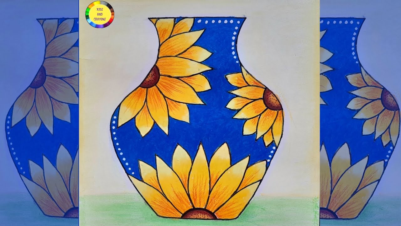 Designer flower vase Painting by Rohan Sapate