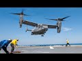 Hybrid US MV-22 Osprey Lands on Amphibious Assault Ship