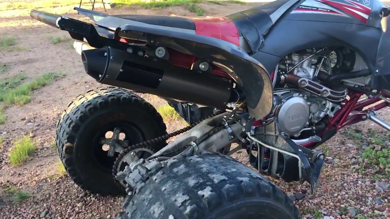 2008 YFZ450 with HMF Black Out Performance Slipon Exhaust vs stock