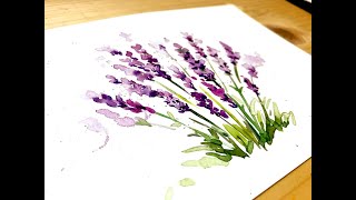 Easy Watercolor Painting / Draw a Lavender Flower / Spring Flowers to Paint with Watercolor
