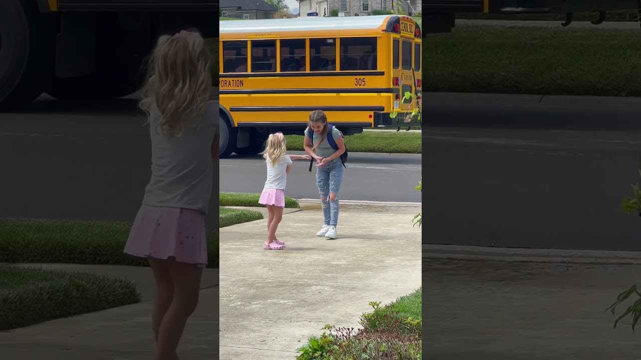 She Waits For Her Sisters Every Day And Sometimes We Have Bloopers Fyp Viral Siblings