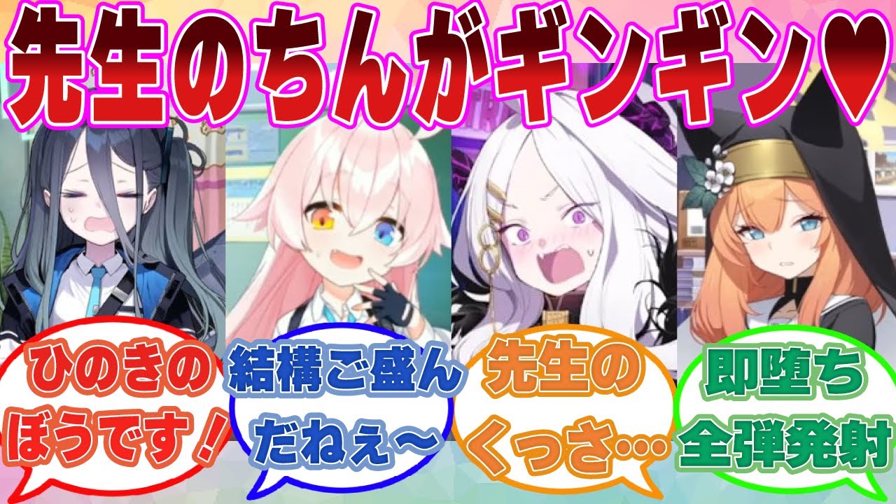 【SS】最上級栄養ドリンクのせいで、先生の〇〇がギンギンになっている状態をブルアカ生徒に見てしまった場合に対する反応集【ブルアカ/まとめ/反応集】