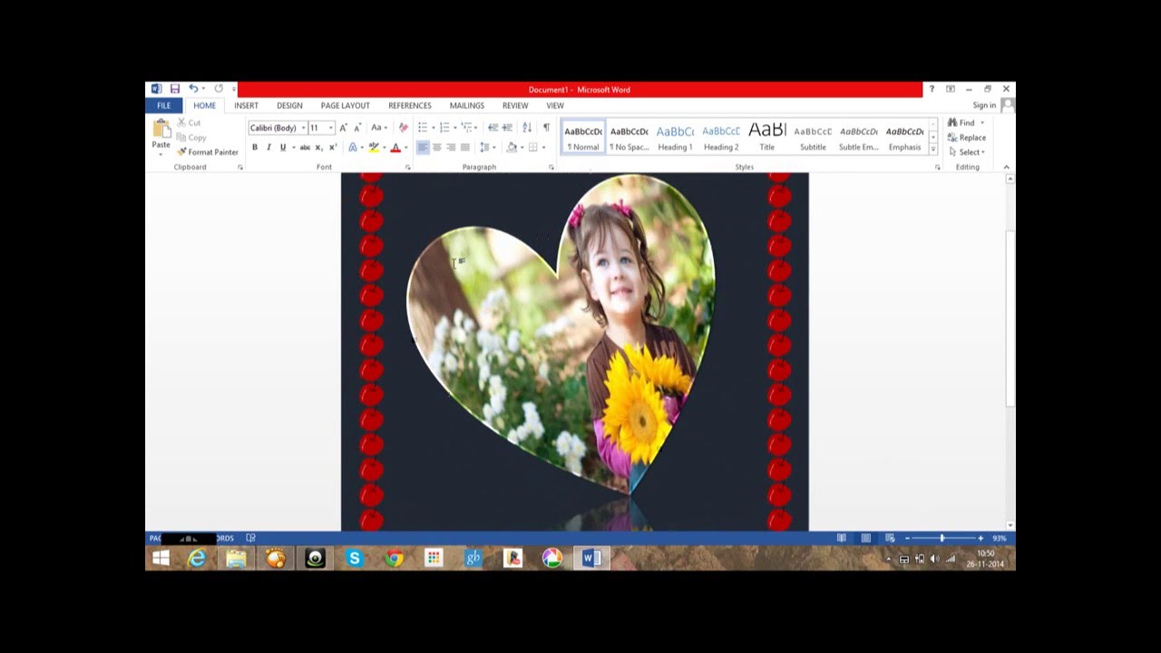 how-to-make-greeting-card-in-microsoft-word-2013-youtube