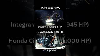 Acura Integra Vtec Turbo vs Honda Civic Turbo  #automobile #sportscar #acceleration #jdm #racing