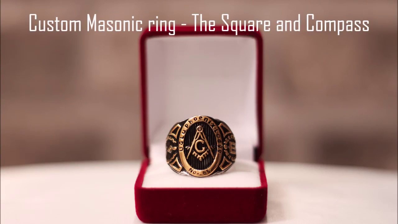 Square and Compasses Masonic Signet Pinky Ring (Silver only) - The