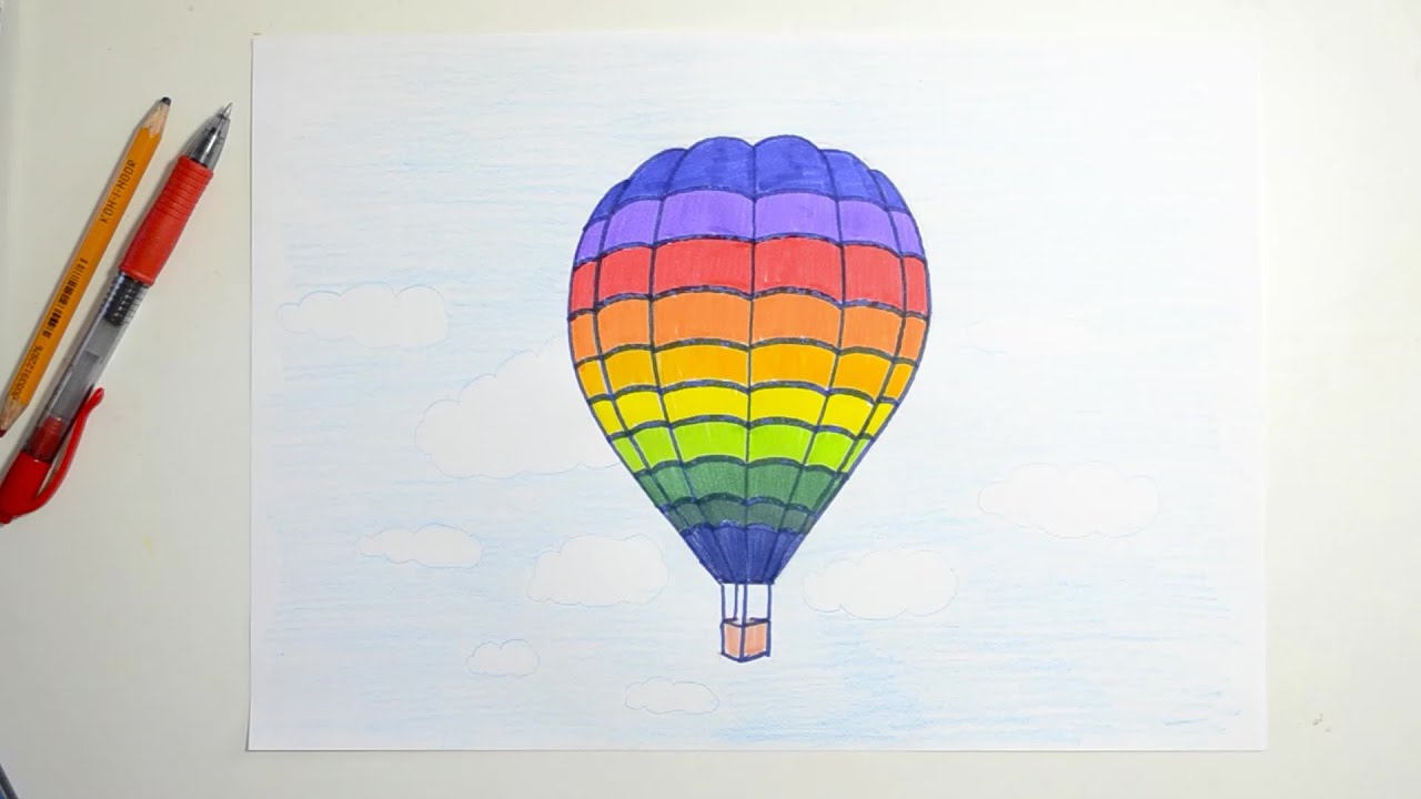 HOW TO DRAW AN AIR BALLOON - YouTube