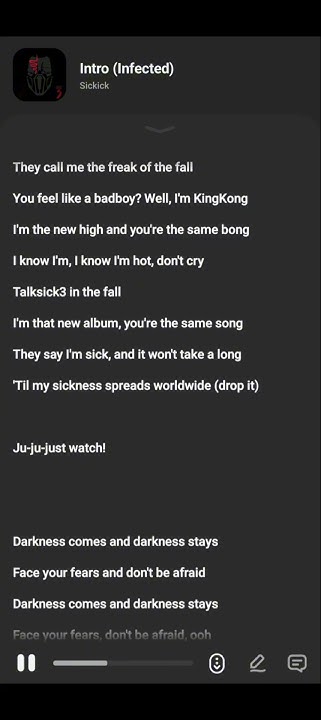 Intro (Infected) — Sickick #song_lyrics #lyrics #lyricvideo #music 🖤🎧 ...