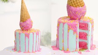 An easy way to make the super trendy melting ice cream drip cake! we
use white chocolate ganache create delicious and scoop wi...